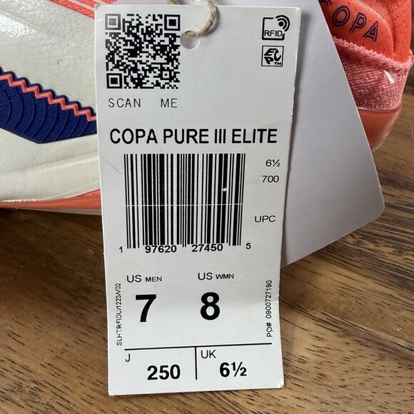 Men 7/Women 8-Adidas COPA Pure 3 ELITE FG Football White Soccer nby Cleat JH8728 main image 5